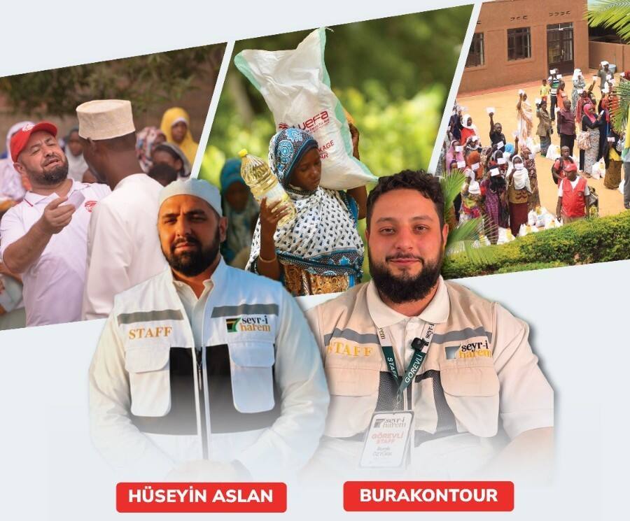 Hilfsaktion im Niger mit Helfern und Kindern